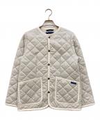 LAVENHAMラベンハム）の古着「ノーカラーキルティングジャケット」｜グレー