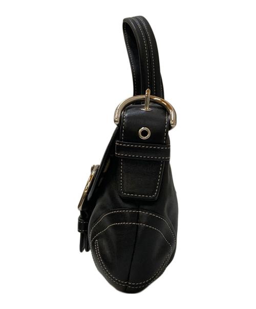 COACH（コーチ）COACH (コーチ) 裏地シグネチャー ソーホー レザーワンショルダーバッグ ブラックの古着・服飾アイテム