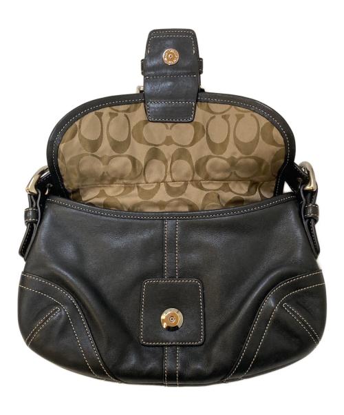 COACH（コーチ）COACH (コーチ) 裏地シグネチャー ソーホー レザーワンショルダーバッグ ブラックの古着・服飾アイテム