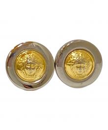 GIANNI VERSACE（ジャンニ・ヴェルサーチ）の古着「メデューサボタンイヤリング」｜ゴールド×シルバー