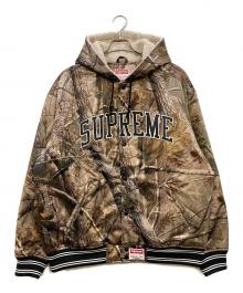 SUPREME×MITCHELL & NESS（シュプリーム×ミッチェルアンドネス）の古着「Satin Varsity Jacket」｜ブラウン×グリーン