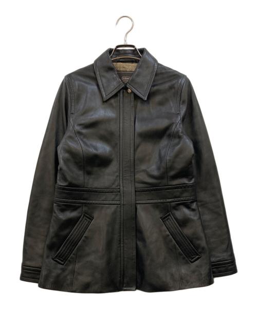 COACH（コーチ）COACH (コーチ) 裏地シグネチャー レザージャケット ブラック サイズ:Sの古着・服飾アイテム