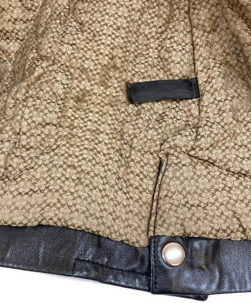 COACH（コーチ）COACH (コーチ) 裏地シグネチャー レザージャケット ブラック サイズ:Sの古着・服飾アイテム