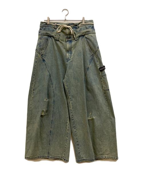 NAUTICA（ノーティカ）NAUTICA (ノーティカ) Double Waist Distressed Baggy インディゴ サイズ:Lの古着・服飾アイテム