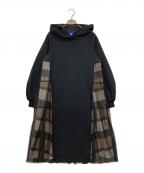 BLUE LABEL CRESTBRIDGEブルーレーベルクレストブリッジ）の古着「バックチュールポンチドレス」｜ブラック