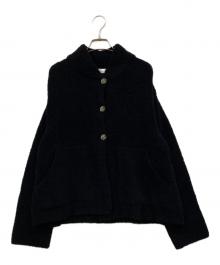 Leilian（レリアン）の古着「BRUNO MANETTI 比翼カラードカーディガン」｜ネイビー