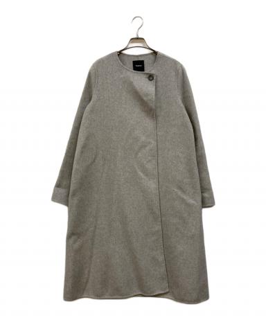 theory セオリー　ウールカシミヤコート　グレー　サイズP 中古・古着通販】theory (セオリー) カシミヤウールリバーコート