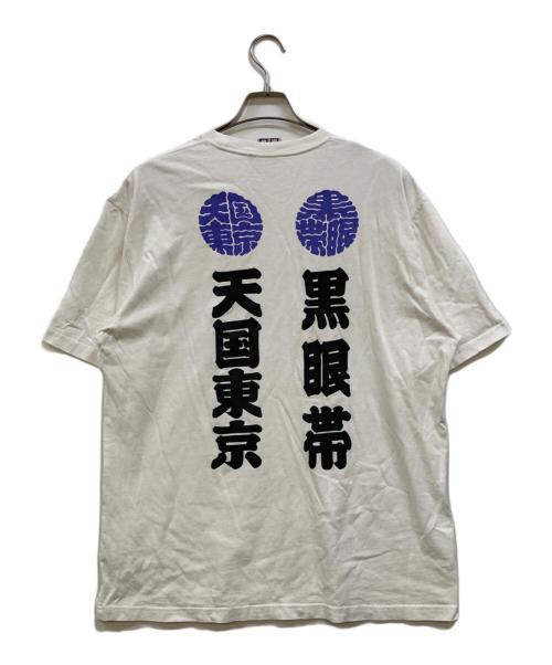 THE BLACK EYE PATCH（ブラックアイパッチ）THE BLACK EYE PATCH (ブラックアイパッチ) WACKO MARIA (ワコマリア) 黒眼帯 天国東京 Tシャツ ホワイト サイズ:XLの古着・服飾アイテム