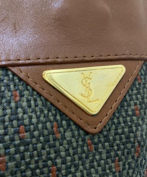 Yves Saint Laurent（イヴサンローラン）Yves Saint Laurent (イヴサンローラン) 三角ロゴプレート トートバッグ ブラウンの古着・服飾アイテム