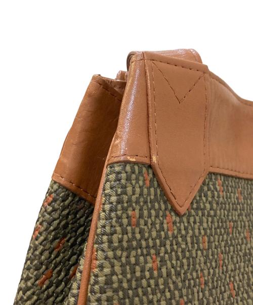 Yves Saint Laurent（イヴサンローラン）Yves Saint Laurent (イヴサンローラン) 三角ロゴプレート トートバッグ ブラウンの古着・服飾アイテム