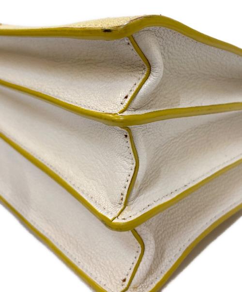 MIU MIU（ミュウミュウ）MIU MIU (ミュウミュウ) マドラスレザー2WAYトートバッグ イエローの古着・服飾アイテム