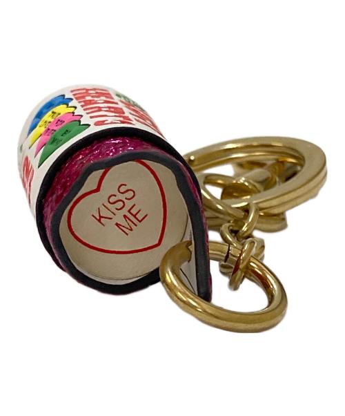 ANYA HINDMARCH（アニヤ・ハインドマーチ）ANYA HINDMARCH (アニヤ・ハインドマーチ) ラブハートチャーム キーリング ピンクの古着・服飾アイテム