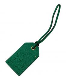 ANYA HINDMARCH（アニヤ・ハインドマーチ）の古着「ラゲッジタグ レザーキーホルダー」｜グリーン