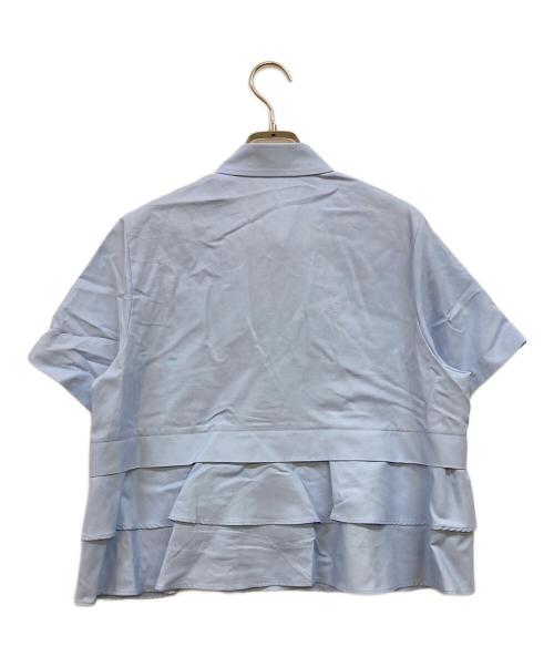 CABAN（キャバン）CABaN (キャバン) タイプライターダブルクロス アシンメトリックフリルシャツ ブルー サイズ:Fの古着・服飾アイテム