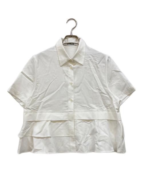 CABAN（キャバン）CABaN (キャバン) タイプライターダブルクロス アシンメトリックフリルシャツ ホワイト サイズ:Fの古着・服飾アイテム