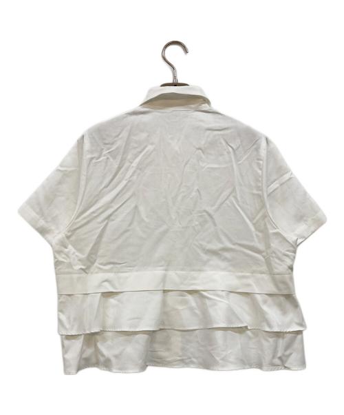 CABAN（キャバン）CABaN (キャバン) タイプライターダブルクロス アシンメトリックフリルシャツ ホワイト サイズ:Fの古着・服飾アイテム