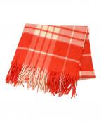 JOHNSTONS OF ELGIN×DRAWERジョンストンズオブエルガン×ドゥロワー）の古着「別注 カシミヤ大判ストール」｜レッド