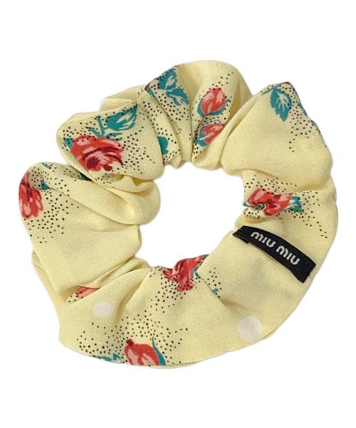 MIU MIU（ミュウミュウ）MIU MIU (ミュウミュウ) フラワーシルク シュシュ イエローの古着・服飾アイテム