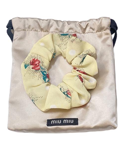 MIU MIU（ミュウミュウ）MIU MIU (ミュウミュウ) フラワーシルク シュシュ イエローの古着・服飾アイテム