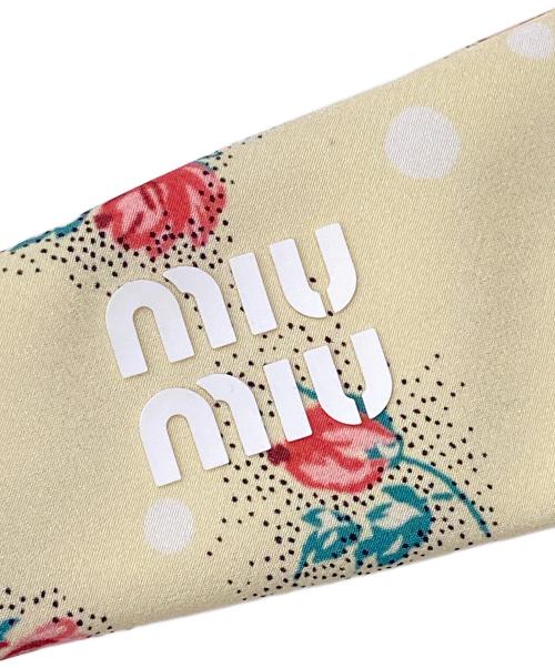 MIU MIU（ミュウミュウ）MIU MIU (ミュウミュウ) フラワーシルク ヘアバンド イエローの古着・服飾アイテム