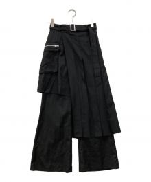 HARE（ハレ）の古着「ジップレイヤードラップパンツ」｜ブラック