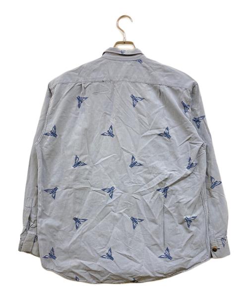 ARMANI JEANS（アルマーニジーンズ）ARMANI JEANS (アルマーニジーンズ) 90's イーグルロゴ 総柄シャツ スカイブルー サイズ:Ｍの古着・服飾アイテム