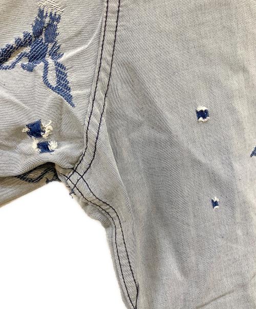 ARMANI JEANS（アルマーニジーンズ）ARMANI JEANS (アルマーニジーンズ) 90's イーグルロゴ 総柄シャツ スカイブルー サイズ:Ｍの古着・服飾アイテム