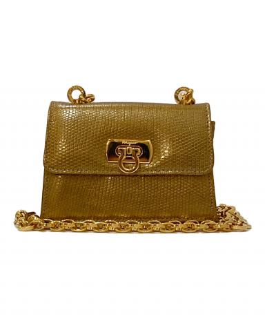 【美品】サルヴァトーレフェラガモ ショルダーバッグ ガンチーニ ゴールドチェーン 中古・古着通販】Salvatore Ferragamo (サルヴァトーレ フェラガモ