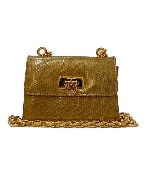 Salvatore Ferragamo（サルヴァトーレ フェラガモ）Salvatore Ferragamo (サルヴァトーレ フェラガモ) ガンチーニ ミニチェーンゴールドバッグ ゴールドの古着・服飾アイテム