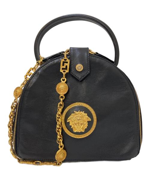 GIANNI VERSACE（ジャンニ・ヴェルサーチ）GIANNI VERSACE (ジャンニ・ヴェルサーチ) メデューサ 2WAYレザーハンドバッグ ブラックの古着・服飾アイテム