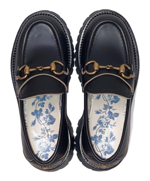 GUCCI（グッチ）GUCCI (グッチ) レザーホースビットローファー ブラック サイズ:34 1/2の古着・服飾アイテム