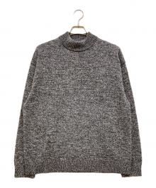 ATON（エイトン）の古着「BABY WOOL MOULINE/モックネックセーター」｜グレー