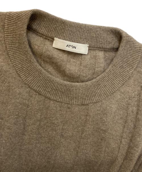 ATON（エイトン）ATON (エイトン) SUPER LIGHT WOOL RANDOM RIB SWEATER ブラウン サイズ:04の古着・服飾アイテム