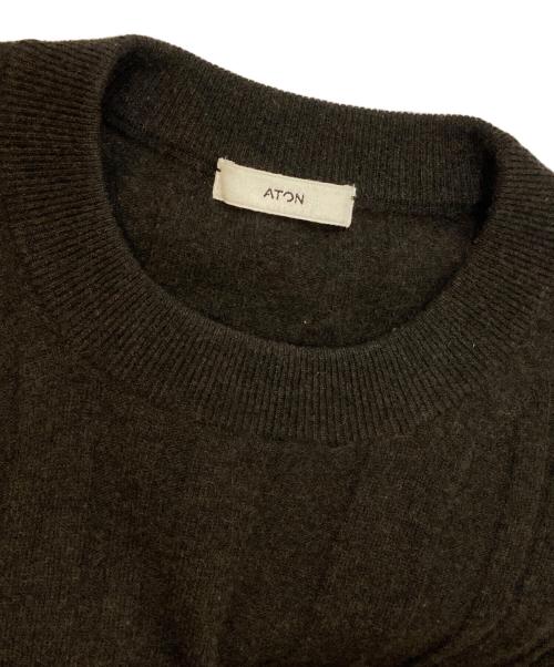 ATON（エイトン）ATON (エイトン) SUPER LIGHT WOOL RANDOM RIB SWEATER ブラウン サイズ:04の古着・服飾アイテム