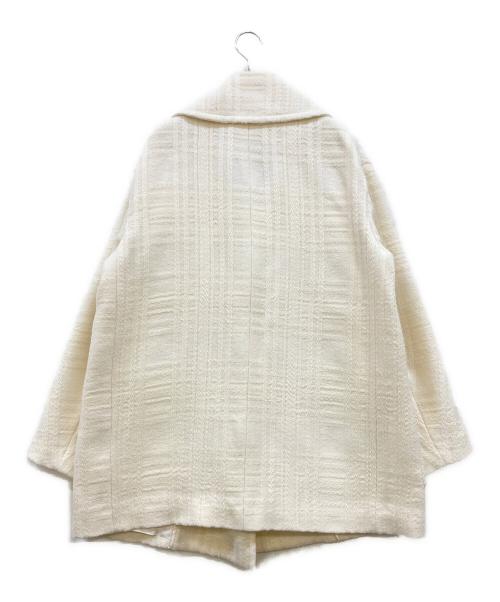 TOMORROWLAND .B（トゥモローランド ビー）TOMORROWLAND .B (トゥモローランド ビー) ロービングチェック ツイード ビッグカラーコート ホワイト サイズ:36の古着・服飾アイテム