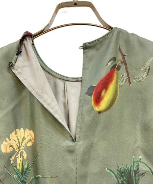 CABAN（キャバン）CABaN (キャバン) BLOOMIN' ART プリントロングワンピース グリーン サイズ:Sの古着・服飾アイテム