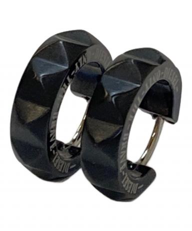 中古・古着通販】DIESEL (ディーゼル) フープブラックピアス ブラック