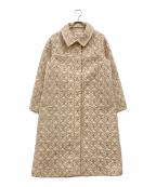 STRAWBERRY FIELDSストロベリーフィールズ）の古着「モールリボン刺繍キルトステンカラーコート」｜ベージュ