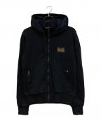 DOLCE & GABBANAドルチェ＆ガッバーナ）の古着「ロゴプレート付きジップアップパーカー」｜ブラック