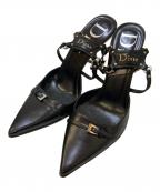 Christian Diorクリスチャン ディオール）の古着「ハーネスロゴ プレートサンダル」｜ブラック