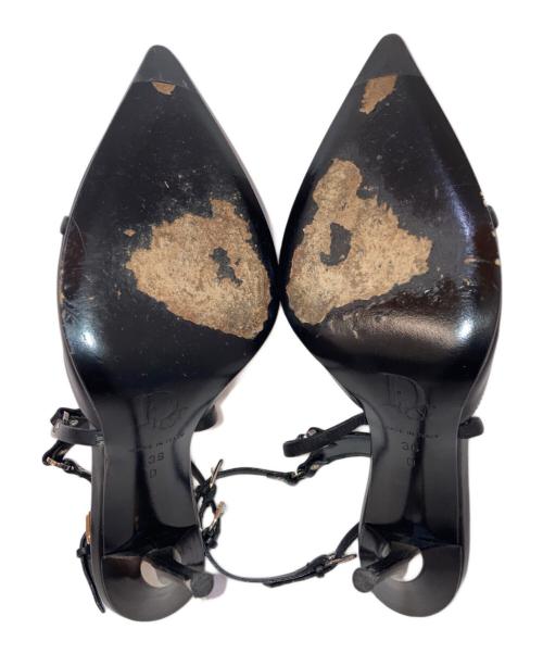 Christian Dior（クリスチャン ディオール）Christian Dior (クリスチャン ディオール) ハーネスロゴ プレートサンダル ブラック サイズ:36の古着・服飾アイテム