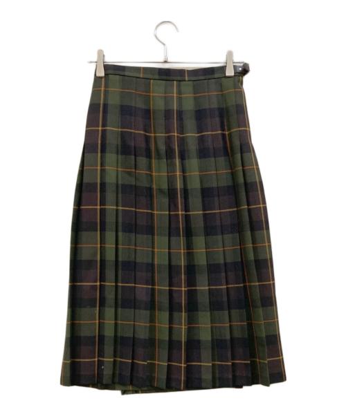 O'NEIL OF DUBLIN（オニールオブダブリン）O'NEIL OF DUBLIN (オニールオブダブリン) ウール チェック ラップスカート グリーン サイズ:36の古着・服飾アイテム