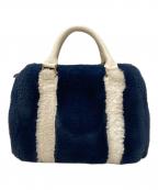 mutaムータ）の古着「ファーボストンバッグ」｜ネイビー