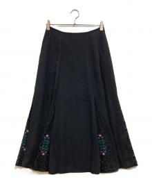 KEITA MARUYAMA（ケイタマルヤマ）の古着「Dobby Embroidery スカート」｜ブラック