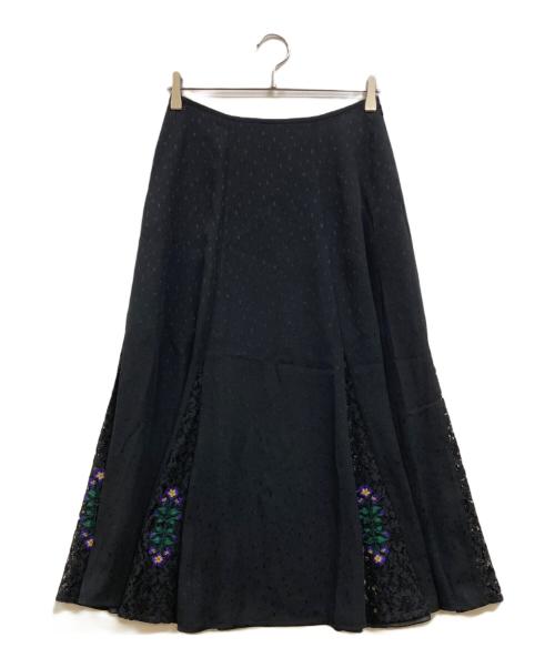 KEITA MARUYAMA（ケイタマルヤマ）KEITA MARUYAMA (ケイタマルヤマ) Dobby Embroidery スカート ブラック サイズ:01 未使用品の古着・服飾アイテム