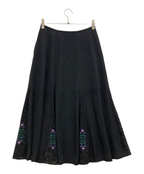 KEITA MARUYAMA（ケイタマルヤマ）KEITA MARUYAMA (ケイタマルヤマ) Dobby Embroidery スカート ブラック サイズ:01 未使用品の古着・服飾アイテム
