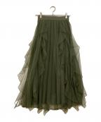 HAREハレ）の古着「シアープリーツフリルスカート」｜オリーブ