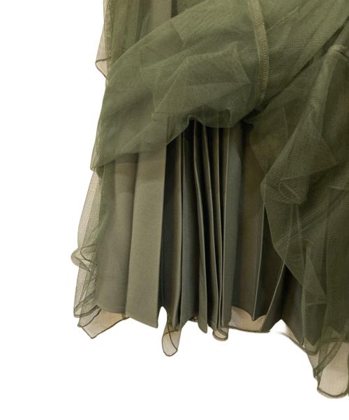 HARE（ハレ）HARE (ハレ) シアープリーツフリルスカート オリーブ サイズ:F 未使用品の古着・服飾アイテム