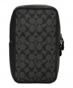 COACHコーチ）の古着「シグネチャー ボディバッグ」｜グレー×ブラック