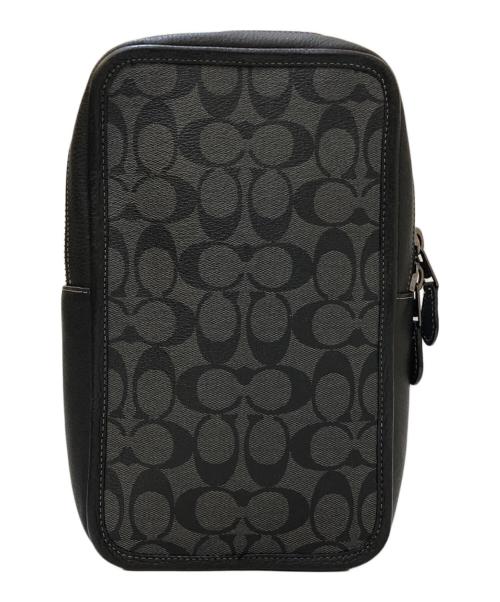 COACH（コーチ）COACH (コーチ) シグネチャー ボディバッグ グレー×ブラックの古着・服飾アイテム